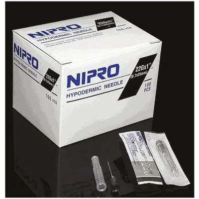 Aguja Nipro Hypodermic — material desechable para oftalmología